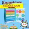 Magnetic Fraction Demonstrator Colorful Fraction Tiles Math Learning Educational Toy for Kindergarten Teachers Teaching Supplies