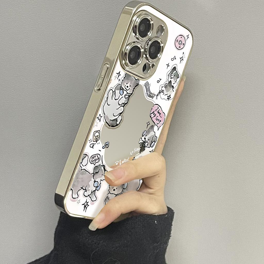 Music Puppy for Apple 17 Promax Personality 16 New 15 Mobile Phone Case for IPhone 14 Mirror Creative 13
