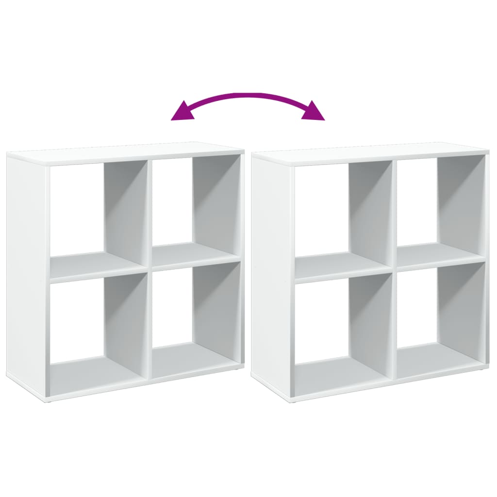 Room Divider Bookshelf White 69.5 x 29 x 69.5 cm Engineered Wood