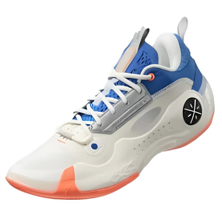 Li Ning WOW 10 Низкие баскетбольные кроссовки с TPU Мужские Бело-сине-красные ABAS083-39