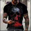 Men's Skull Tshirt 3D Printed Skull Graphic T-shirts For Men Oversized Short Sleeve Punk Tops Tee Shirt Men Death Clothing