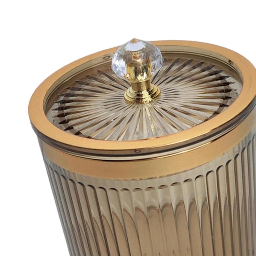 Bathroom Qtip Dispenser Container with Lid Dustproof Makeup Pads for Countertop