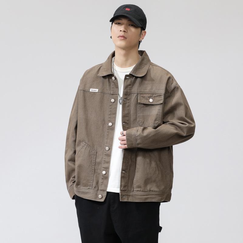 Джинсовая куртка мужская весенняя новая свободная модная брендовая красивая джинсовая куртка весенне-осенняя мужская рабочая куртка модная