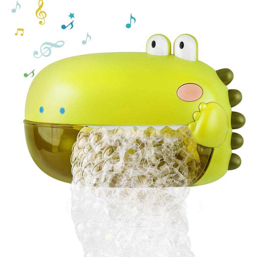 Bath Toy, Foam Machine Bath with Music, Dinosaur Bath Toy Baby with 1000+ Bubbles Per Minute
