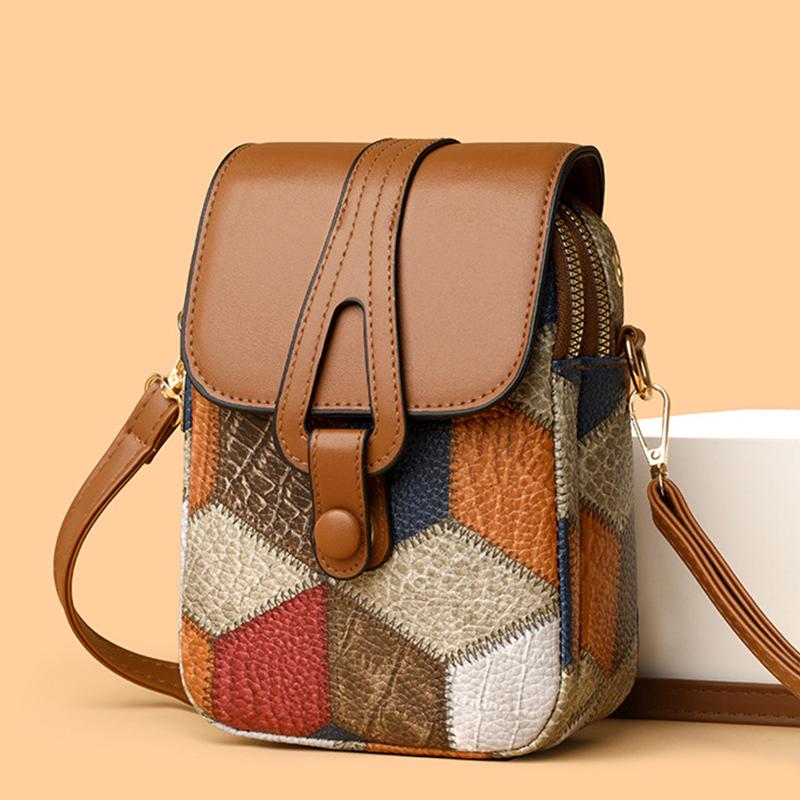 Новая Модная Многофункциональная Легкая Принтованная Сумка Через Плечо Сумка для Хранения Телефона Женская Клетчатая Ретро Сумка Кроссбоди KTY