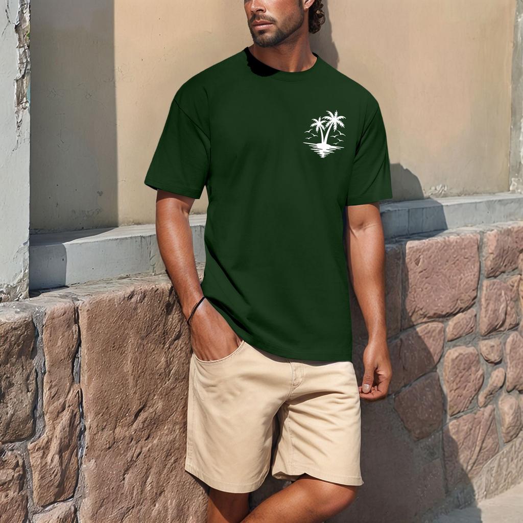 Summer Men's Popular T-shirt Printed Round Neck Short Sleeve T-shirt