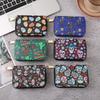 Fashionable Retro Printed Short Wallet With Multiple Card Slots And Multifunctional Card Bag Halloween Women's Handbag