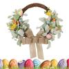 Пасхальная весенняя гирлянда 15,8 дюйма Весенний цветочный венок с бантом Пасхальный декор для входной двери Пасхальная растительная гирлянда для входной двери