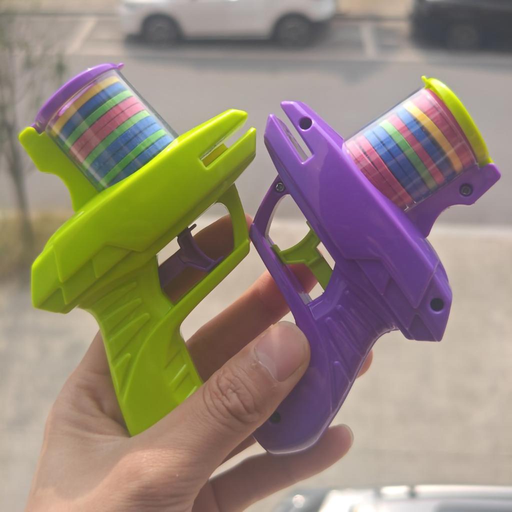 1 Set Mini Carrot Flying Disc Launcher Toy Gun Eva Battle Outdoor Multi Person Sports Soft Bullet Gun Safety Carrot Flying Saucer Gun