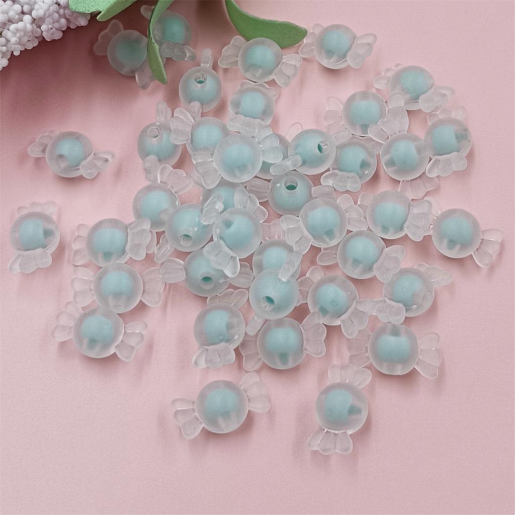 100Pcs 17mm Matte Candy DIY Craft Beads For Jewelry Making Double Layer Pendant Necklace Bracelet Wholesale