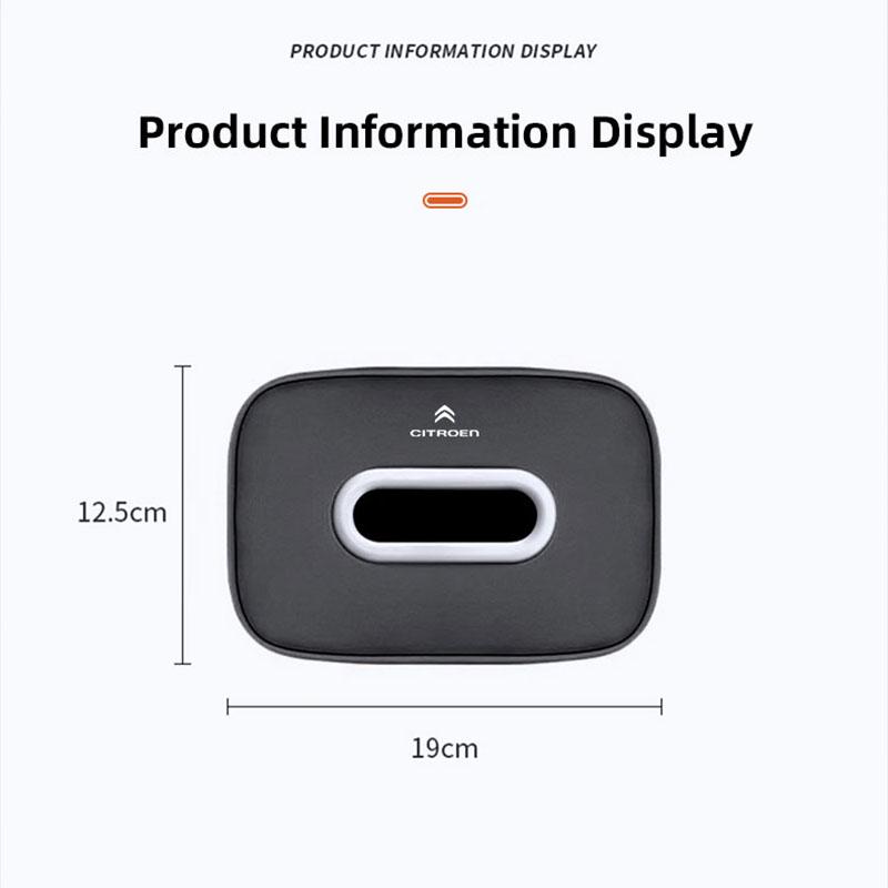 MVDC1 Microfiber Leather Car Tissue Box Cover Tissue Holder For Citroen C4 C3 C5 C5X e-C4 X e-C3 C-Elysee Berlingo C1 C6 C2 C-Crosser