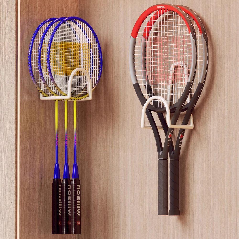 Punch Free Badminton Racket Rack Pickleball Rackets Wall Holder  for Badminton/Tennis/Pickleball