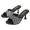 Women's Shoes On Sale 2025 Plus Size Open Toe Women's Slippers Modern Dress Sandals Women Print Round Toe Thin Heels Slippers