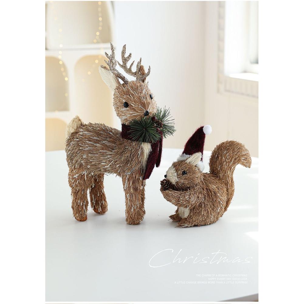 1 шт. Декоративная подвеска Плюшевая игрушка Лось Пена Рождественский лось Плюшевая кукла Оформление витрины Настольный декор Скандинавский стиль 7 вариантов