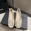 Французские туфли-лодочки с плоской подошвой и неглубоким вырезом для женщин, новая популярная легкая обувь Doudou на мягкой подошве, удобная, темпераментная, телесного цвета