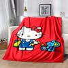 1шт. Плед с дизайном Hello Kitty и Синего Мышонка - Для дома, офиса, улицы, подарок, подходит для всех сезоновz041729