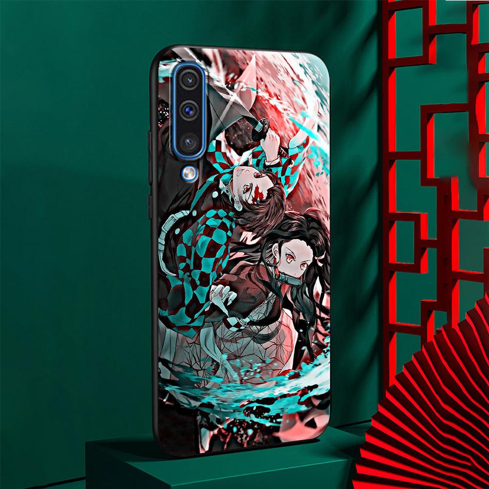 Чехол для Samsung Galaxy A50 A10 A70 A30 A20e A40 A20s A10s A10e A90 5G A80 A7 A9 с рисунком из аниме «Убийца демонов» из мягкого черного цвета