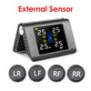 НОВАЯ Солнечная система мониторинга давления в шинах TPMS с 4 датчиками, ЖК-дисплей, отображение в реальном времени, Автоматическая система сигнализации давления в шинах автомобиля