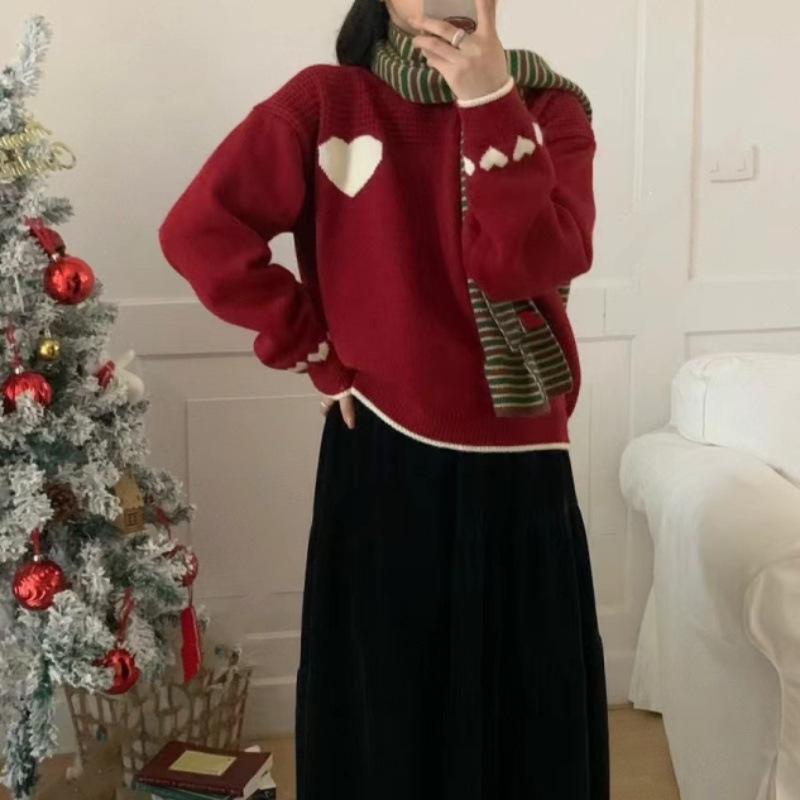 YYFS Женская мода повседневная осень-зима с принтом любовных букв, с длинным рукавом и круглым вырезом