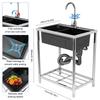 Многофункциональная раковина из нержавеющей стали 304 с регулируемыми ножками, подставкой, смесителем, сливным комплектом для гаража, кухни, прачечной, ванной комнаты