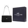 Coach Элоди 29 Серебряный Логотип Кожаная Сумка на Плечо Crossbody Большая Женская Сумка Черная CCF09-SVBK