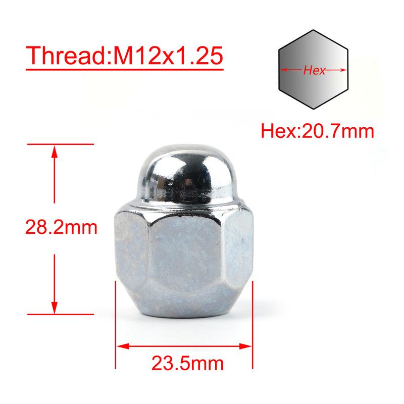 4x Car Wheel Lug Nuts Bolts Standard Parts Accessories M12x1.25 For Nissan 200SX 240SX 300ZX 350Z Cube Leaf Infiniti G20 G35 I30