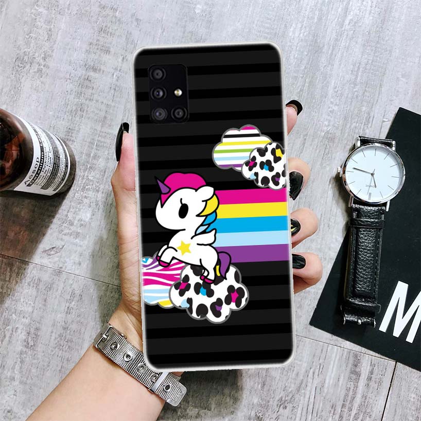 Розовый мифический мультяшный чехол для телефона с единорогом для Samsung Galaxy A52 A32 A22 A12 A02S A50S A30S A51 A31 AA71 Note 20 Ultra 10 S10 Plus Ga