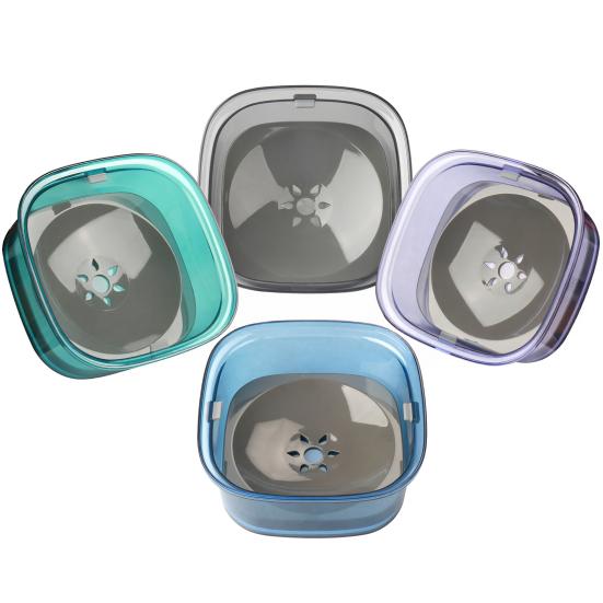 Pet Water Bowl No Spill 2L Spill Proof Clear Dog Water Bowl Anti Splash No Mess Cat Water Dispenser for Sloppy Messy Drinkers