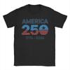 Summer 250 Years American Anniversary T Shirt for Unisex Women  Cotton Tshirts Short Sleeve Clothes