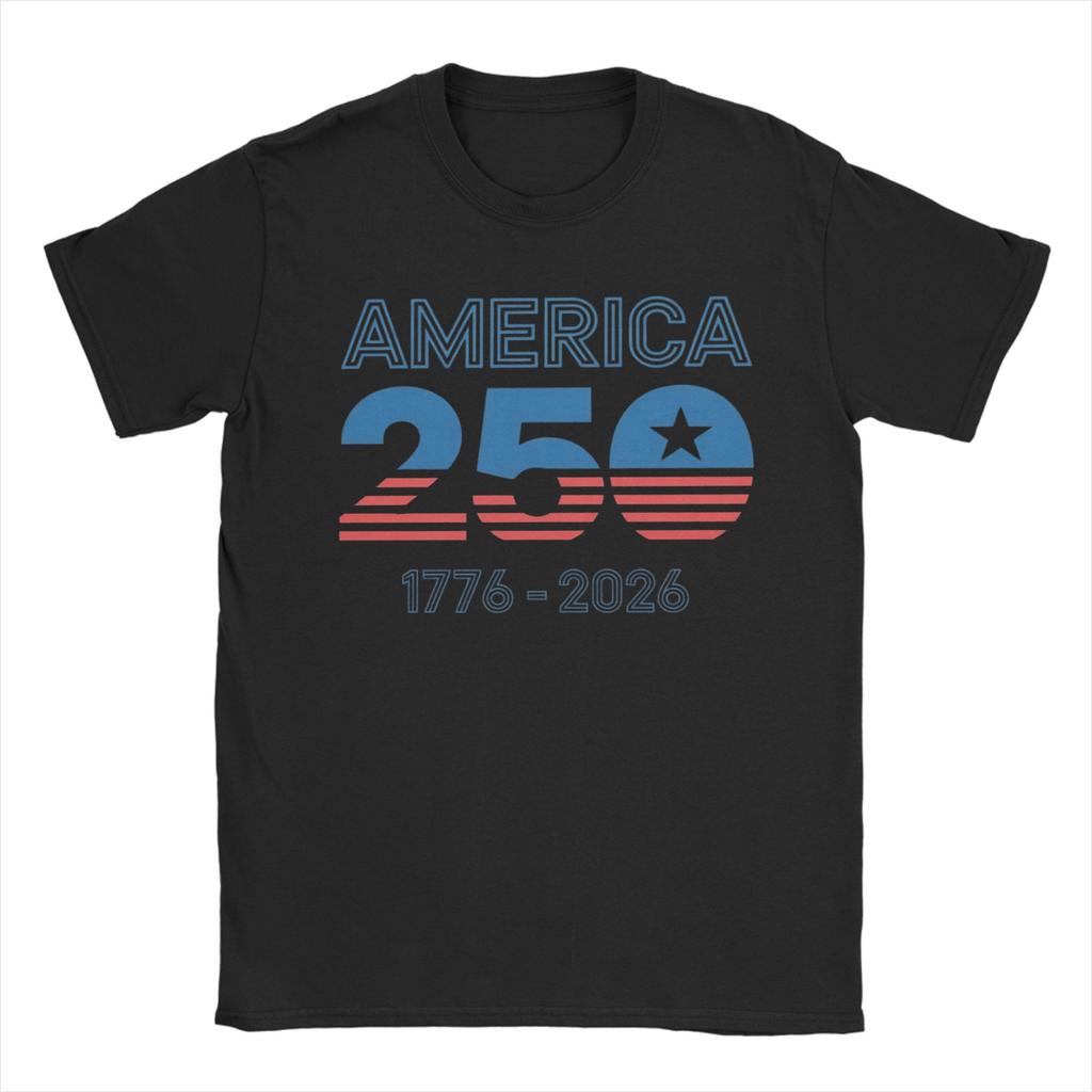 Summer 250 Years American Anniversary T Shirt for Unisex Women Cotton Tshirts Short Sleeve Clothes