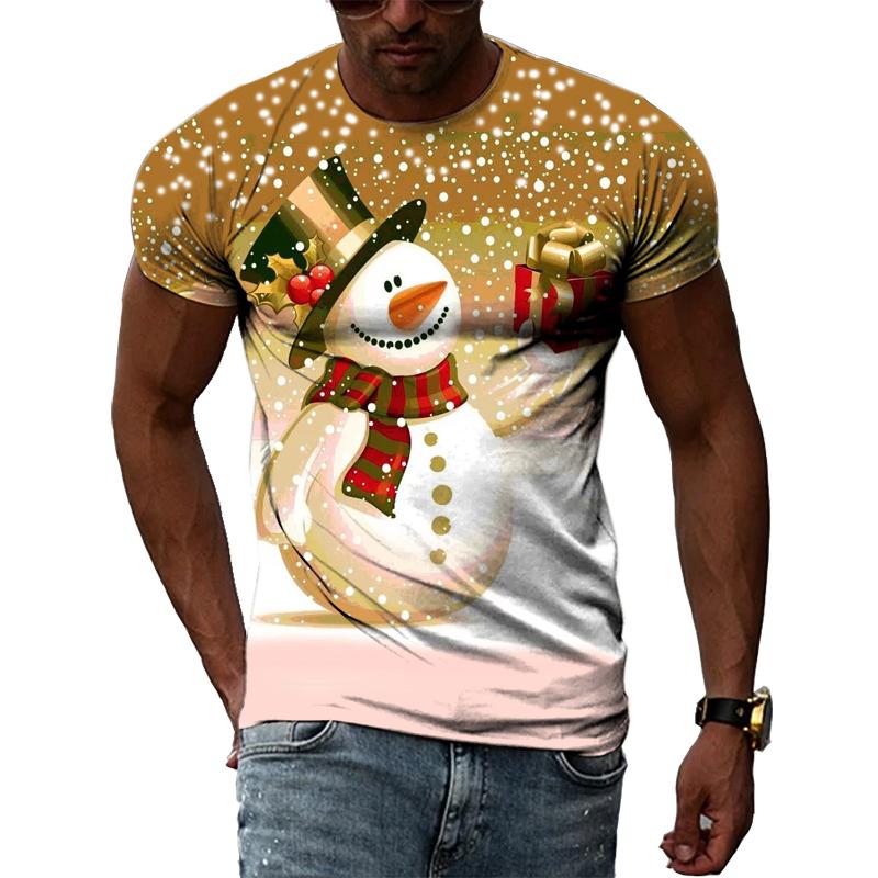 Christmas Atmosphere Original Pattern 3D Printed T-Shirt Christmas Eve New Year Clothing Comfortable Versatile High Quality Top