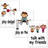 English Word Cards Flashcards, (Verbs-recess) Postcard Size