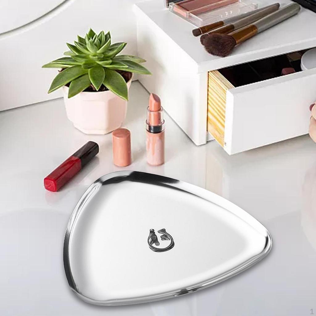 Поднос для ювелирных изделий, поднос для хранения косметики, простой органайзер для макияжа из нержавеющей стали
