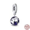 Globe Design Charm 925 Sliver Planet Earth Pendant Charm Beads Fit Fashion Style Bracelet Charms Jewelry Gift