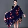 Elegant Versatile Chinese Style Printed Double Sided Faux Cashmere Scarf For Women Winter Warm