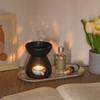 Black Ceramics Aromas Diffuser Wax Melt Burners Oil Warmer Tealight Candle Holder for Relaxation In Bedroom or Studios