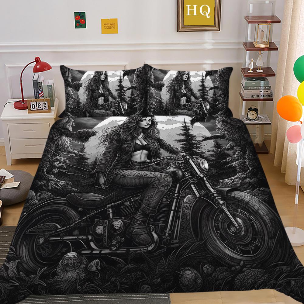Комплект постельного белья с принтом черепа красоты 3D King Size, постельное белье из полиэстера, модное покрывало для подростков, высококачественный домашний текстиль