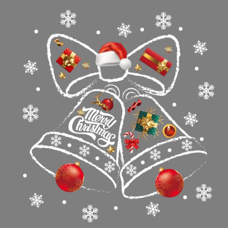 1PC Shop Window Christmas Decor Reusable Christmas Window Art Bell Pattern Window Stickers Holiday Store Front Decals 45x60cm