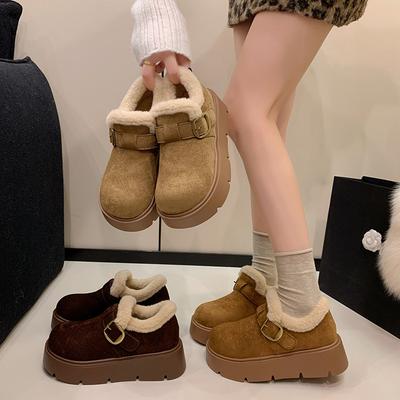 Женские модные легкие зимние теплые сноубутсы с плюшевой подкладкой, нескользящие и прочные повседневные уличные хлопковые ботинки