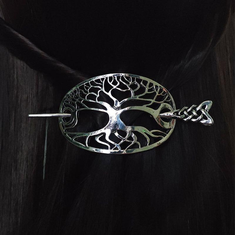 Classical Viking Tree of Life Hair Clip Celtic Knot Complex Branch Design Valentine's Day Birthday Gift Women's Hair Accessories