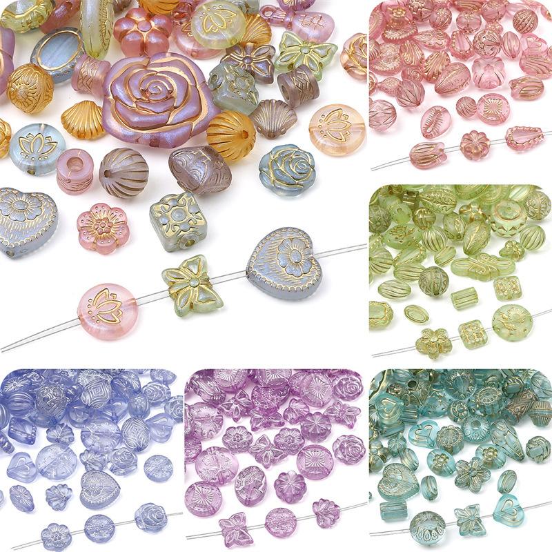 Акриловые прозрачные винтажные матовые золотые бусины ручной работы браслет ожерелье бусины бусины ювелирные изделия аксессуары подвески аксессуары