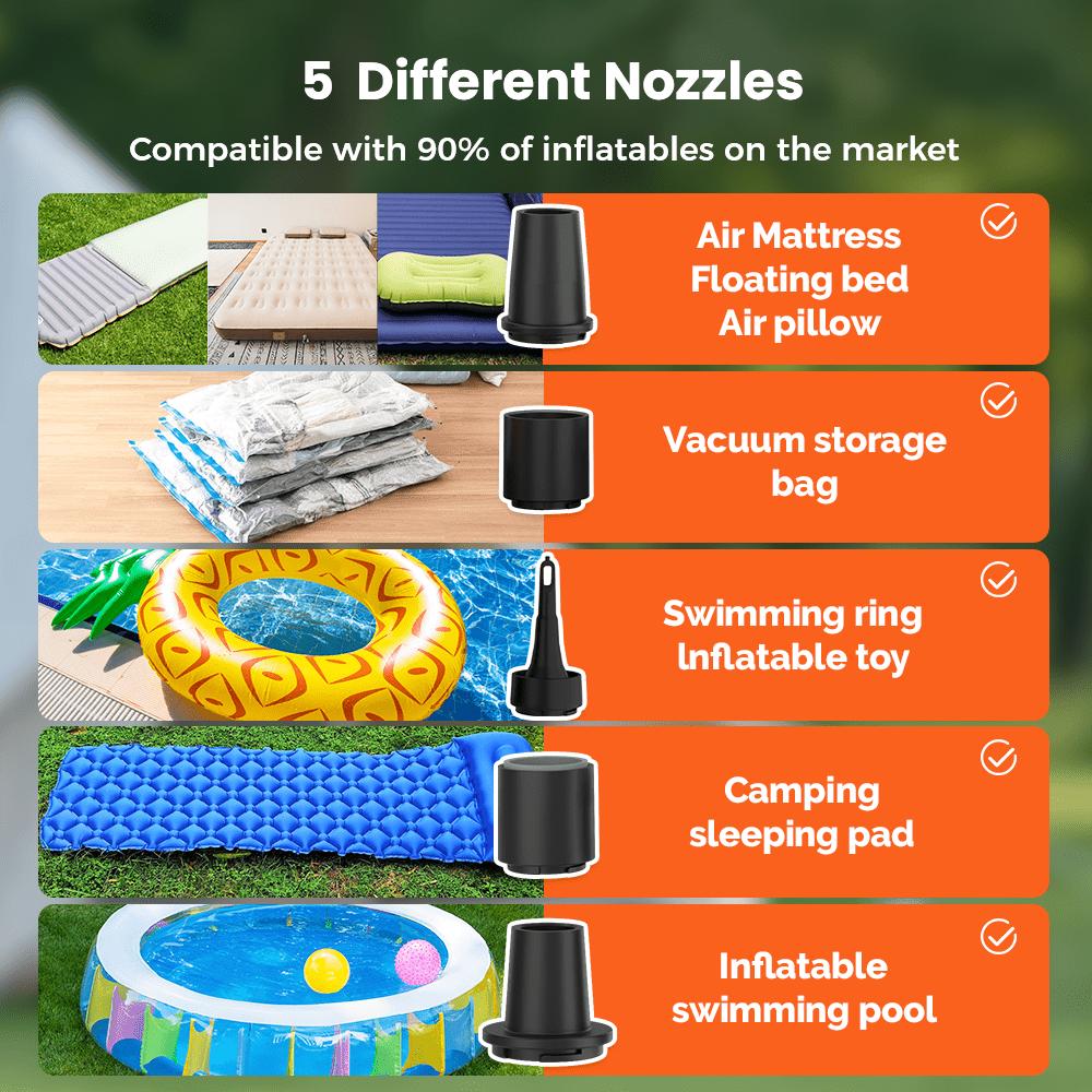 ETENWOLF AIR 2 Electric Air Pump 3200mAh 2X Faster Inflation & Deflation Pump for Air Mattress Sleeping Pads Vacuum Storage Bags