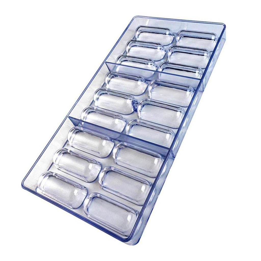 18 Well Oval Pills Shape Candy Mold Transparent Plastic Chocolate Molds Baking Accessories Sugarcraft Molding Tool