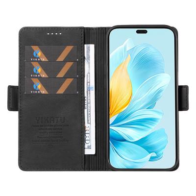 YIKATU YK-005 Чехол для Honor 200 Lite с держателями для карт, кожа с эффектом прикосновения, магнитная застежка, чехол для телефона