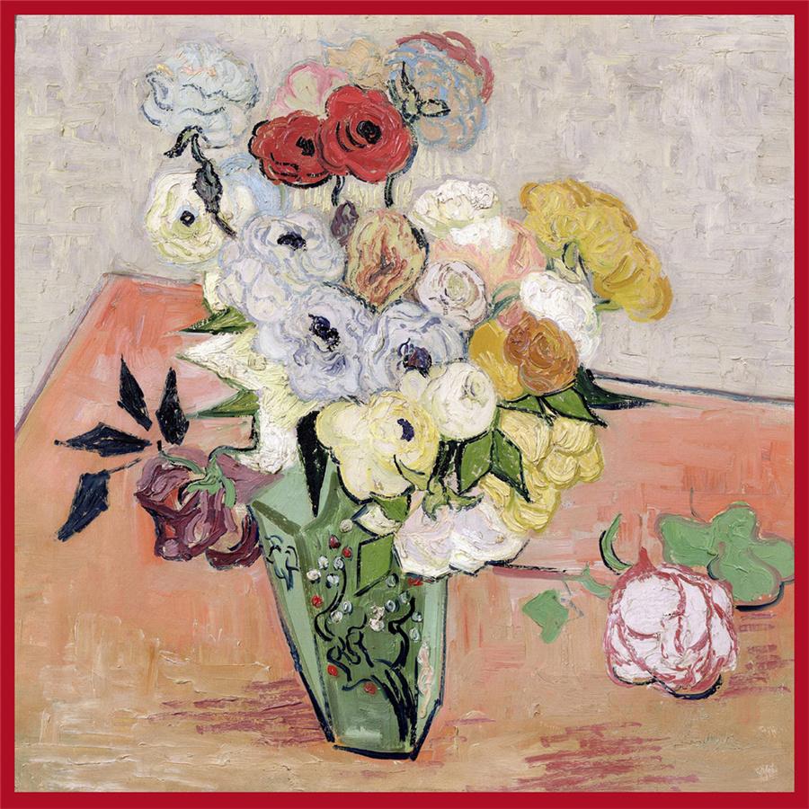 Silk Scarf Women Flowers Print Square Scarves Head Echarpes Silk Foulards Femme Wraps Beach Shawls Bandana Lady Hijabs 90CM