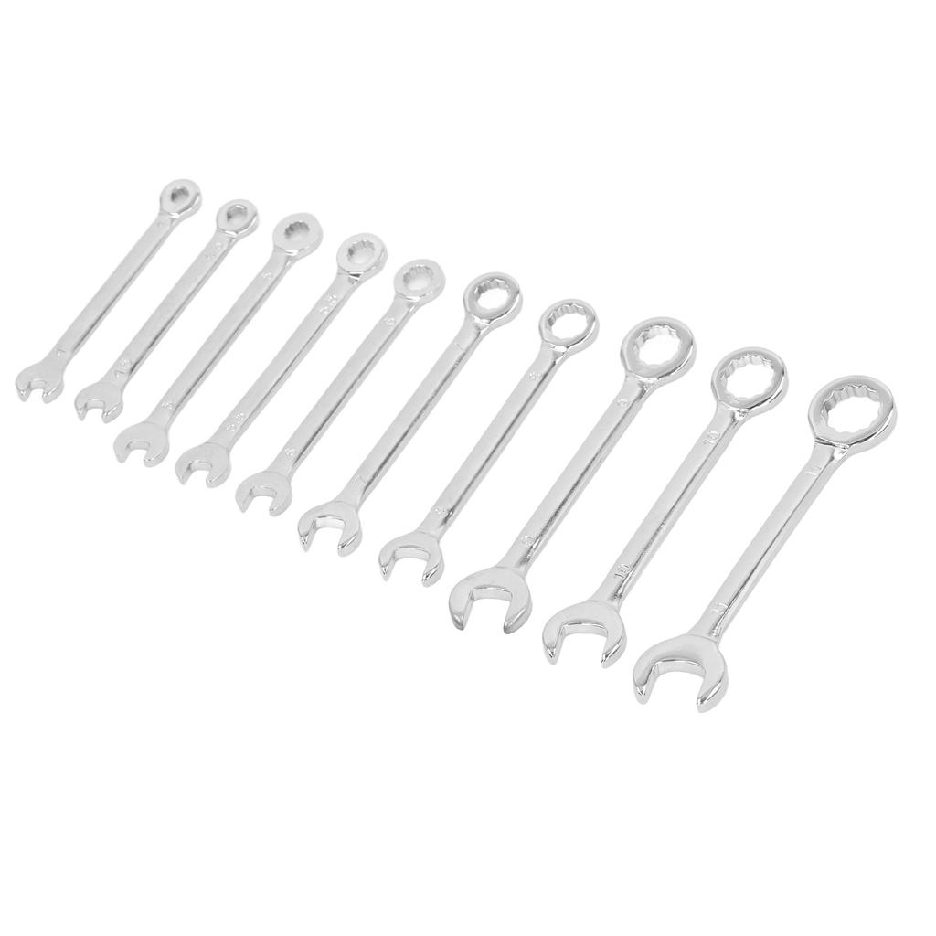 Набор из 10 шт. трещоточных ключей с 72 зубцами, открытых на 15 градусов, комбинированных рожковых ключей с двойной головкой 4?11мм