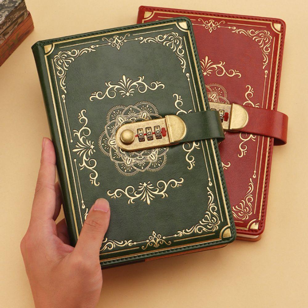 Flower Cover Journal Notebook With Lock PU Leather Personal Notebook  School Supplies