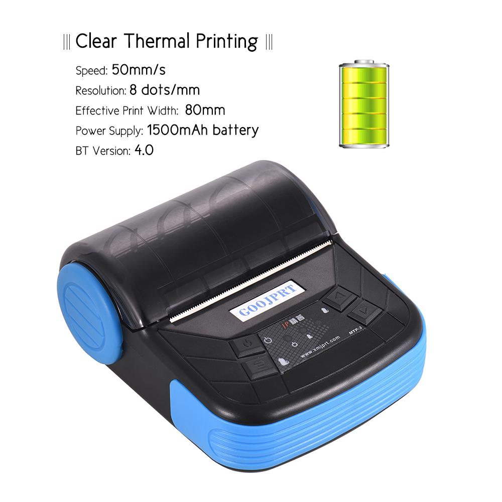 GOOJPRT MTP3 80mm BT Thermal Printer Portable Lightweight for Supermarket Ticket Receipt Printing