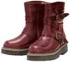 Мотоботы Rosso StyleLab Водонепроницаемые для езды с высокой подошвой Красно-коричневые (Женский) 22.5 ROB-202