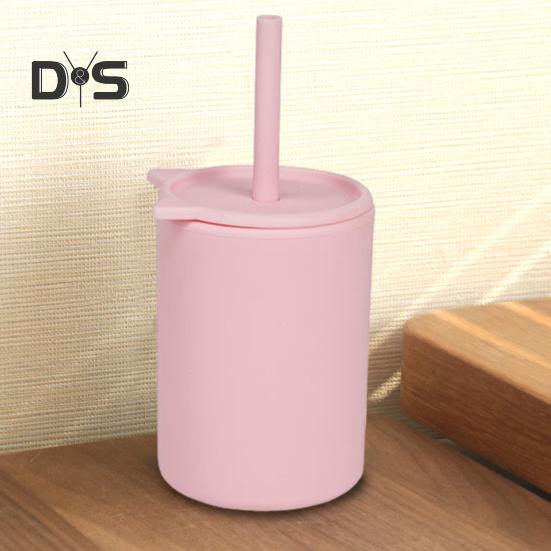 150 мл детские кружки с крышкой и трубочками многоразовые непроливающиеся кружки для детей небьющиеся силиконовые детские кружки-непроливайки для дома, школы, кухни